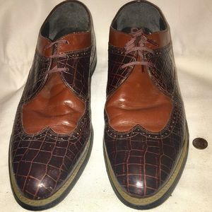 Men’s Stacy Adams Croc Print Wingtip “Dayton” 11M